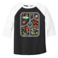 Play Cars On Dad's Back Mat Road Car Race Track Toddler Fine Jersey T-Shirt