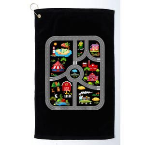 Play Cars On Dad's Back Mat Road Car Race Track Platinum Collection Golf Towel