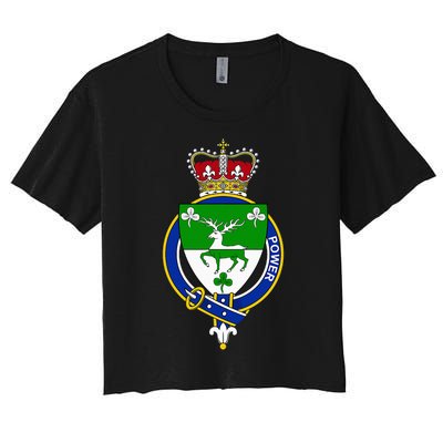 Power Coat Of Arms Family Crest Women's Crop Top Tee