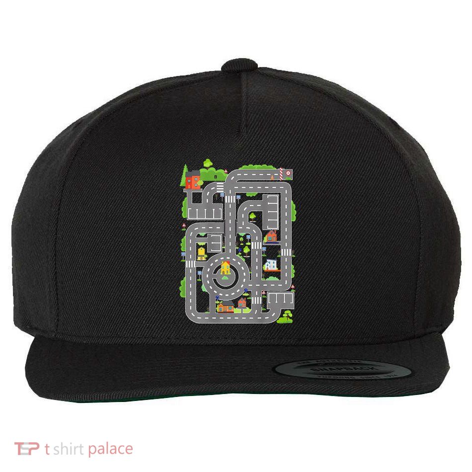 Play Cars On Dads Back Play Mat Car Race Track ( On Back) Wool Snapback Cap