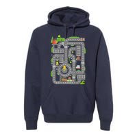 Play Cars On Dads Back Play Mat Car Race Track ( On Back) Premium Hoodie