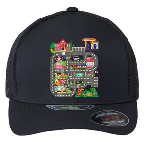 Play Cars On DadS Back Funny FatherS Day Race Track Flexfit Unipanel Trucker Cap