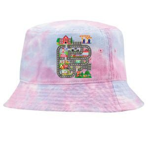 Play Cars On DadS Back Funny FatherS Day Race Track Tie-Dyed Bucket Hat