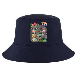 Play Cars On DadS Back Funny FatherS Day Race Track Cool Comfort Performance Bucket Hat