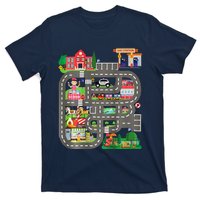 Play Cars On DadS Back Funny FatherS Day Race Track T-Shirt