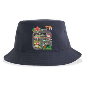 Play Cars On DadS Back Funny FatherS Day Race Track Sustainable Bucket Hat