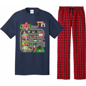 Play Cars On DadS Back Funny FatherS Day Race Track Pajama Set