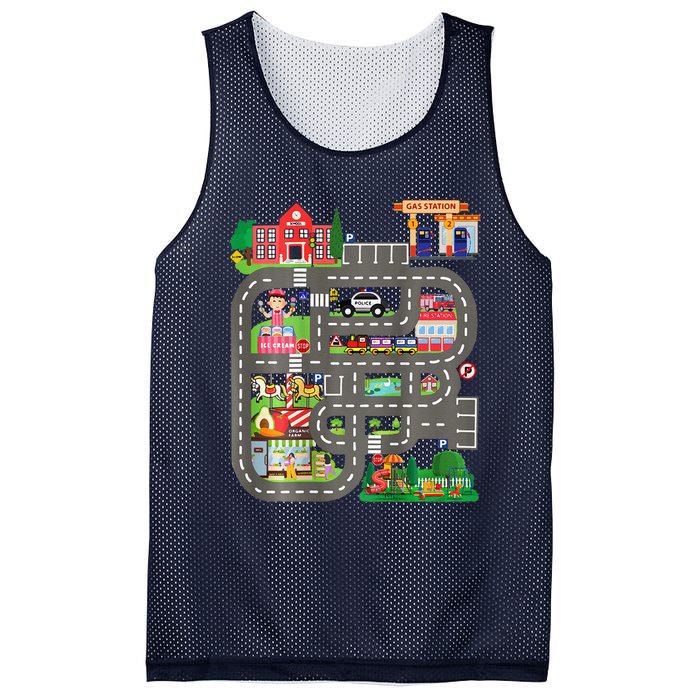 Play Cars On DadS Back Funny FatherS Day Race Track Mesh Reversible Basketball Jersey Tank