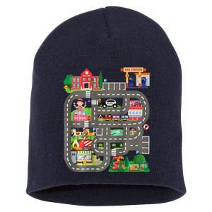 Play Cars On DadS Back Funny FatherS Day Race Track Short Acrylic Beanie