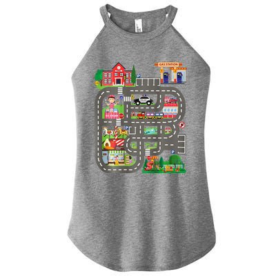 Play Cars On DadS Back Funny FatherS Day Race Track Women’s Perfect Tri Rocker Tank