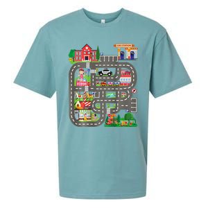 Play Cars On DadS Back Funny FatherS Day Race Track Sueded Cloud Jersey T-Shirt