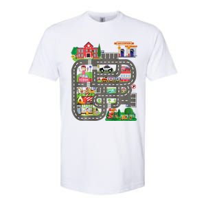 Play Cars On DadS Back Funny FatherS Day Race Track Softstyle CVC T-Shirt