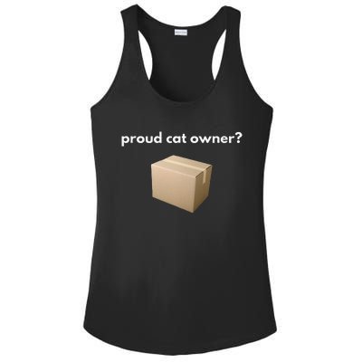 Proud Cat Owner Schrodingers Cat Funny Ladies PosiCharge Competitor Racerback Tank