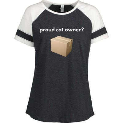 Proud Cat Owner Schrodingers Cat Funny Enza Ladies Jersey Colorblock Tee