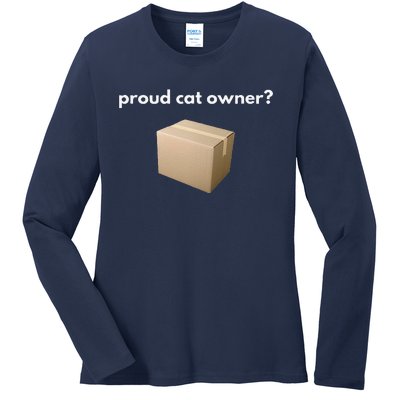 Proud Cat Owner Schrodingers Cat Funny Ladies Long Sleeve Shirt