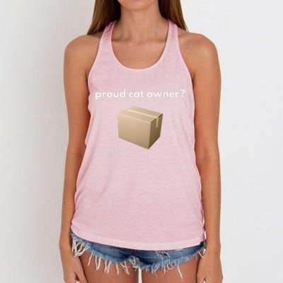 Proud Cat Owner Schrodingers Cat Funny Women's Knotted Racerback Tank