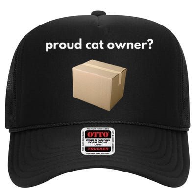 Proud Cat Owner Schrodingers Cat Funny High Crown Mesh Back Trucker Hat