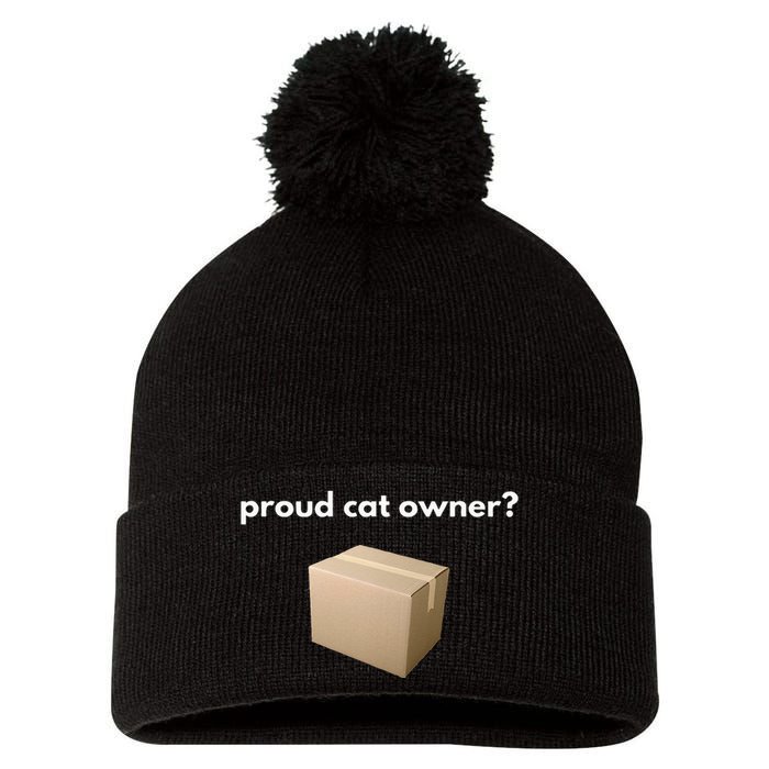 Proud Cat Owner Schrodingers Cat Funny Pom Pom 12in Knit Beanie