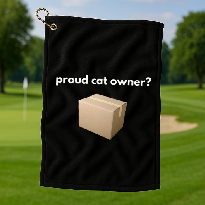 Proud Cat Owner Schrodingers Cat Funny Golf Towel