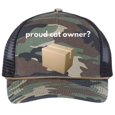 Proud Cat Owner Schrodingers Cat Funny Retro Rope Trucker Hat Cap