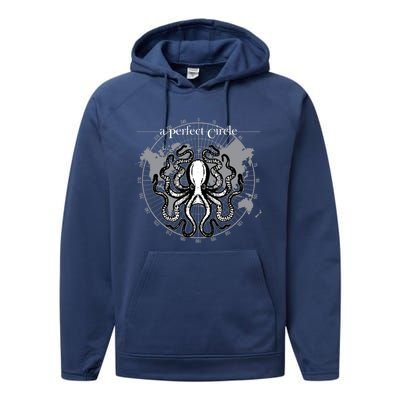 Perfect Circle Octopus Funny Gift Cute Gift Performance Fleece Hoodie