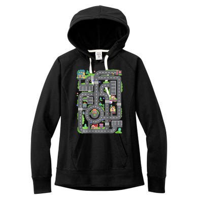 Play Cars On DadS Back Women's Fleece Hoodie