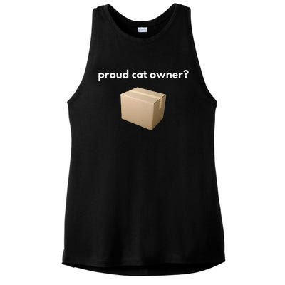 proud cat owner schrodingers cat funny Ladies PosiCharge Tri-Blend Wicking Tank