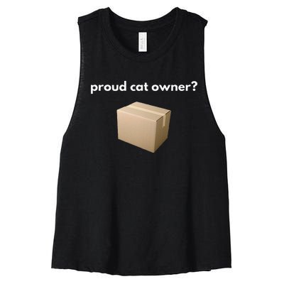 proud cat owner schrodingers cat funny Women's Racerback Cropped Tank