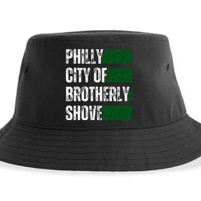 Philly City Of Brotherly Shove American Football Quarterback Sustainable Bucket Hat