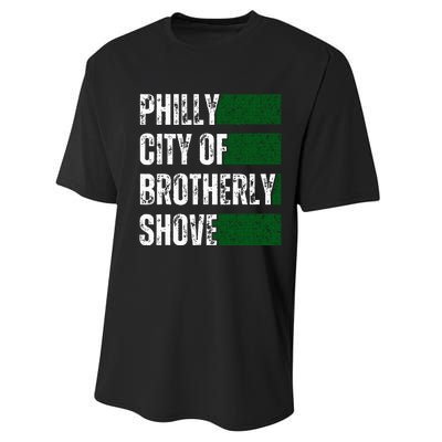 Philly City Of Brotherly Shove American Football Quarterback Performance Sprint T-Shirt