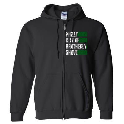 Philly City Of Brotherly Shove American Football Quarterback Full Zip Hoodie