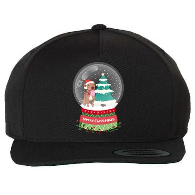 Pitbull Christmas Ornats Crystal Ball Snowy Xmas Tree Funny Gift Wool Snapback Cap