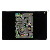 Play Cars On Dad Back Race Track Mat Grommeted Golf Towel