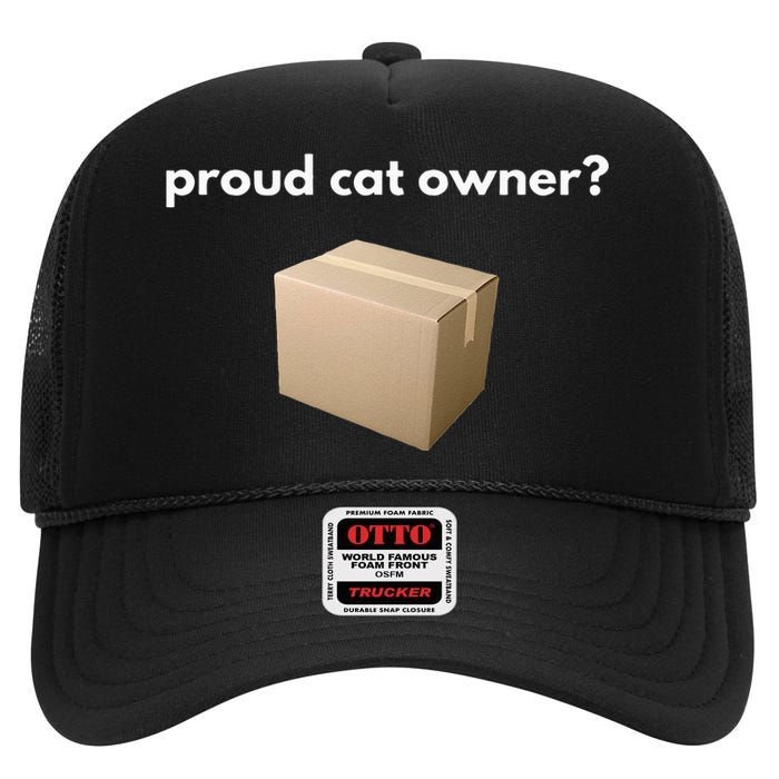 Proud Cat Owner Schrodingers Cat Funny High Crown Mesh Back Trucker Hat