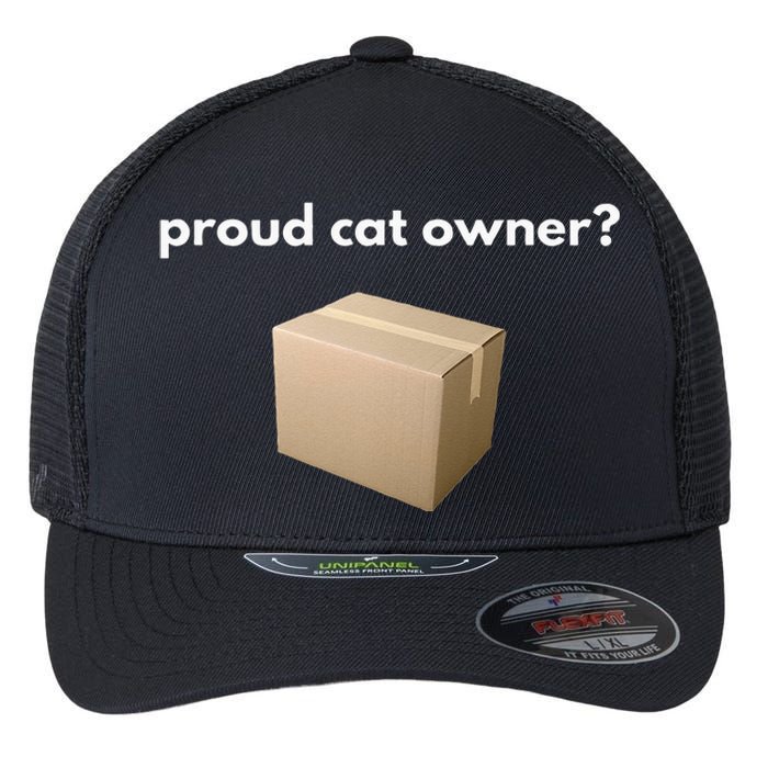 Proud Cat Owner Schrodingers Cat Funny Flexfit Unipanel Trucker Cap