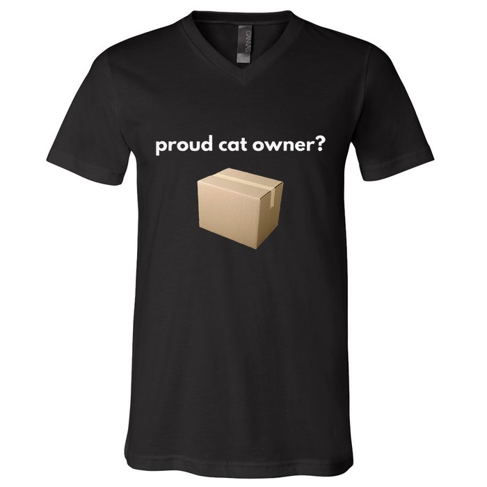 Proud Cat Owner Schrodingers Cat Funny V-Neck T-Shirt