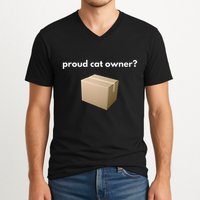 Proud Cat Owner Schrodingers Cat Funny V-Neck T-Shirt