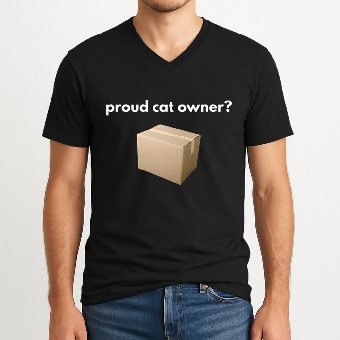 Proud Cat Owner Schrodingers Cat Funny V-Neck T-Shirt