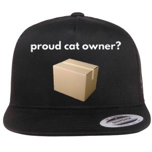 Proud Cat Owner Schrodingers Cat Funny Flat Bill Trucker Hat