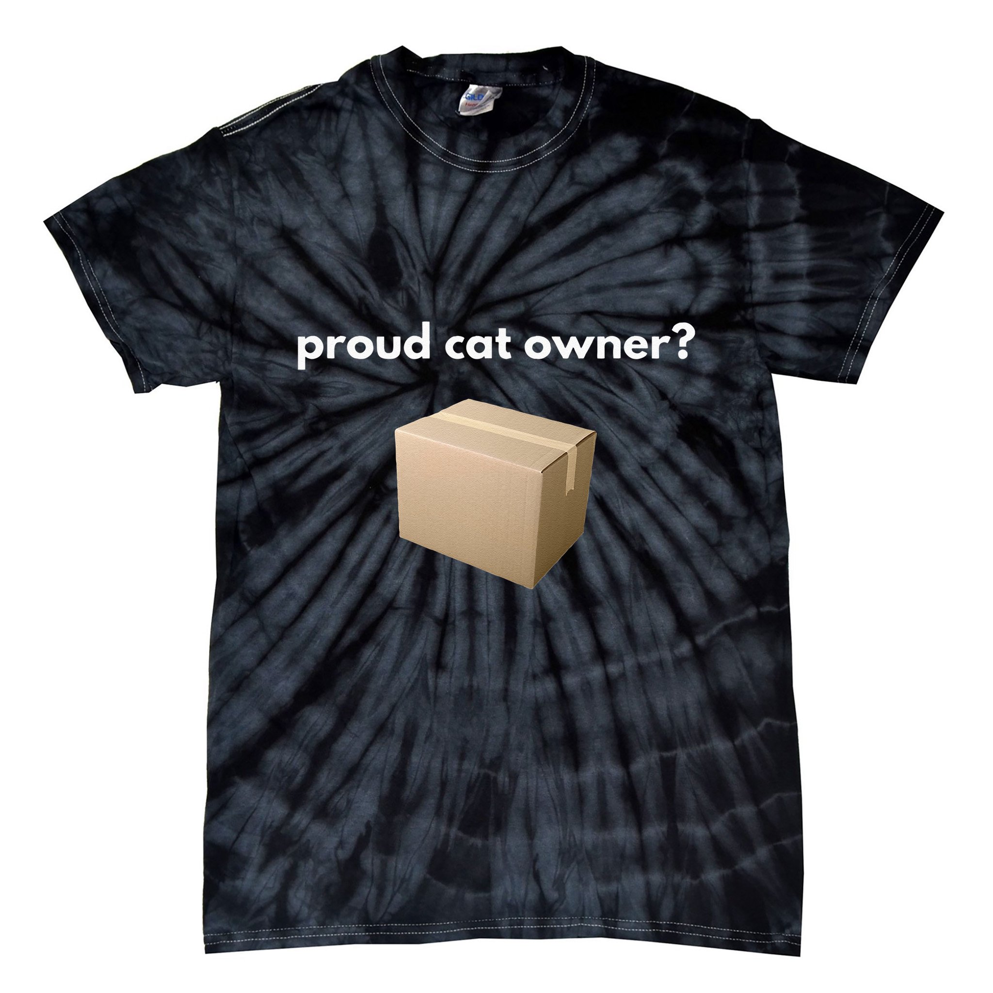 Proud Cat Owner Schrodingers Cat Funny Tie-Dye T-Shirt