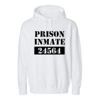 Prisoner Costume Orange Prison Uniform Halloween Jail Inmate Garment-Dyed Fleece Hoodie