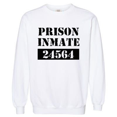 Prisoner Costume Orange Prison Uniform Halloween Jail Inmate Garment-Dyed Sweatshirt