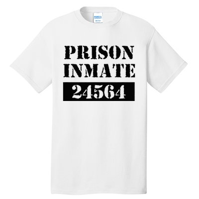 Prisoner Costume Orange Prison Uniform Halloween Jail Inmate Tall T-Shirt