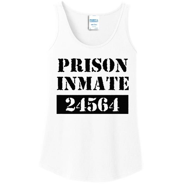 Prisoner Costume Orange Prison Uniform Halloween Jail Inmate Ladies Essential Tank