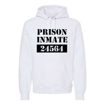 Prisoner Costume Orange Prison Uniform Halloween Jail Inmate Premium Hoodie