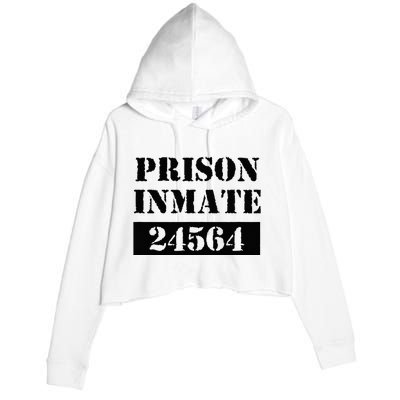 Prisoner Costume Orange Prison Uniform Halloween Jail Inmate Crop Fleece Hoodie