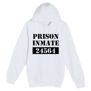 Prisoner Costume Orange Prison Uniform Halloween Jail Inmate Premium Pullover Hoodie