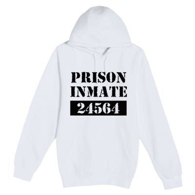 Prisoner Costume Orange Prison Uniform Halloween Jail Inmate Premium Pullover Hoodie