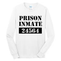 Prisoner Costume Orange Prison Uniform Halloween Jail Inmate Tall Long Sleeve T-Shirt