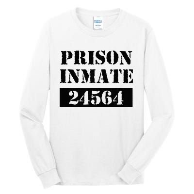 Prisoner Costume Orange Prison Uniform Halloween Jail Inmate Tall Long Sleeve T-Shirt